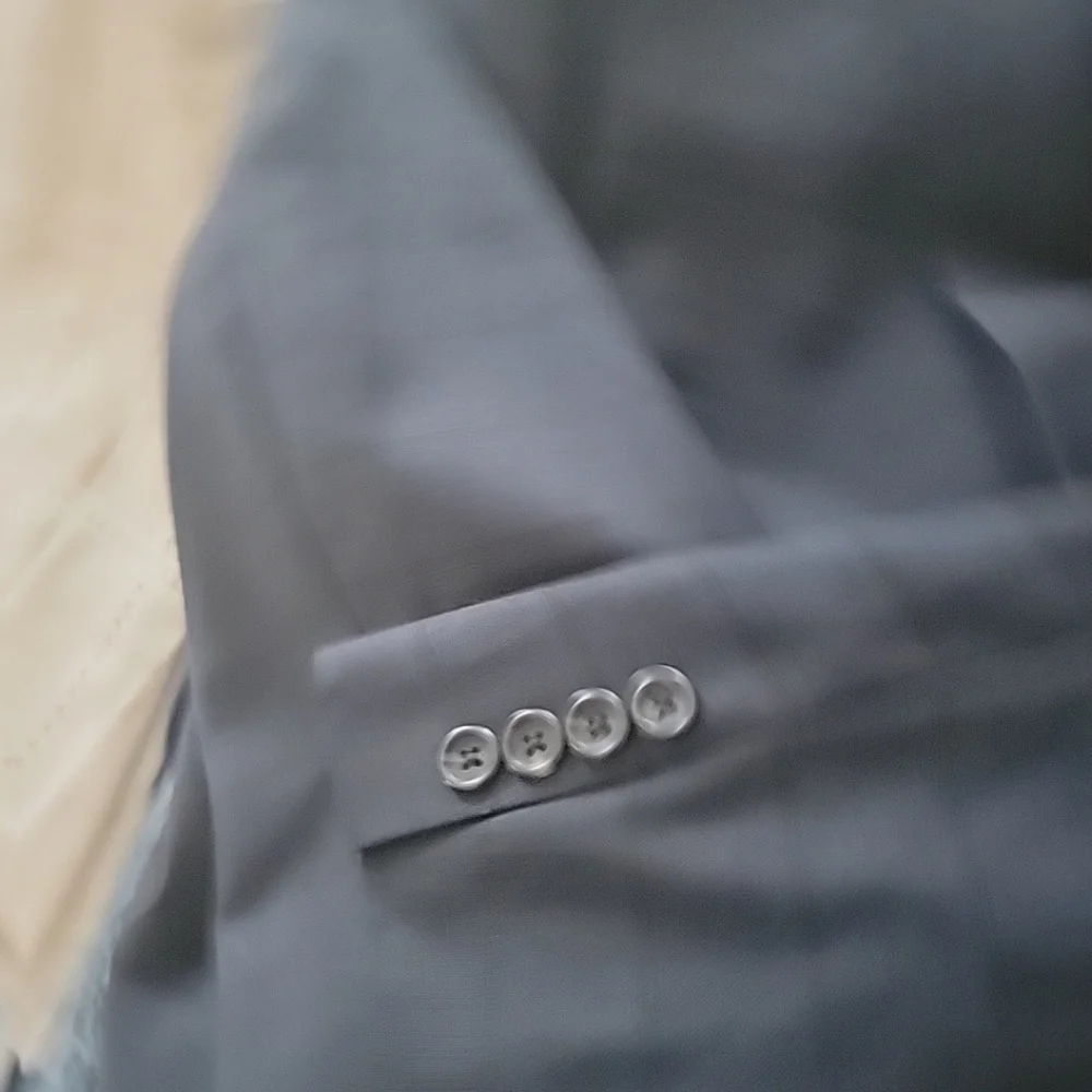 Hart Schaffner Marx Blue Windowpane Sport Coat Blazer 46R‎